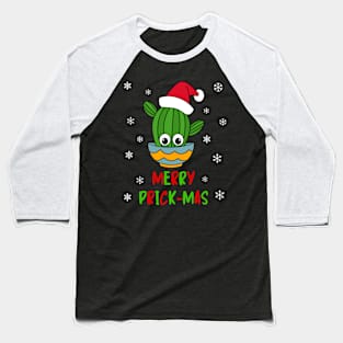 Merry Prick Mas - Cactus With A Santa Hat In A Bowl Baseball T-Shirt